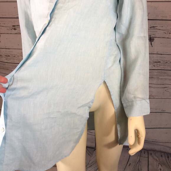 J. Jill Linen button up tunic oversized shirt blouse size medium - Picture 7 of 12